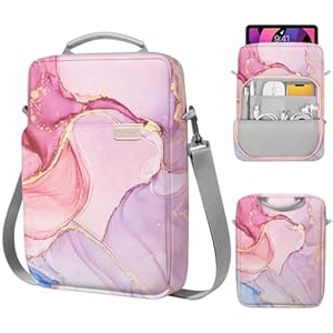 MoKo Funda para tablet de 9 a 11 pulgadas, con asa para el hombro, se adapta a iPadAir M3 de 11 pulgadas, iPad A16 2025, Pro de 11 pulgadas, iPad 10/9/8/7ª generación, Tab S8/S9 de 11 pulgadas, rosa