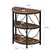 Tribesigns Half Round End Table, Half Circle Side Table with Shelves, 3-Tier Half Moon Table with Metal Frame, Small Narrow End Tables for Living Room, Bedroom, Bathroom, Rustic Brown (1 PC)