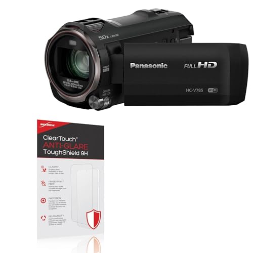 BoxWave Screen Protector Compatible with Panasonic HC-V785K - ClearTouch Anti-Glare ToughShield 9H (2-Pack), Anti-Glare 9H Tough Flexible Film Screen Protector