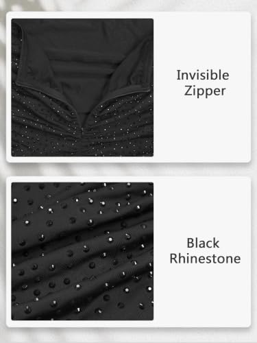 Image of Figdaw Women Sparkle Rhinestone Halter Bodycon Mini Dress