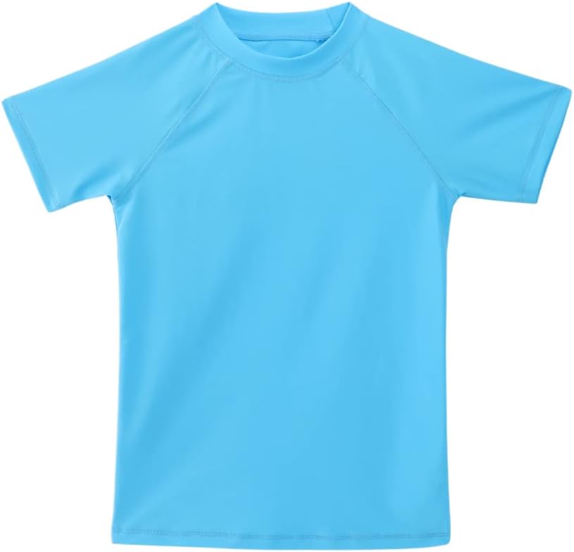 Girls Rash Guard UPF 50+ Sun Protective Short Sleeve Swimwear Outdoor Athletic Tops Swim Shirt