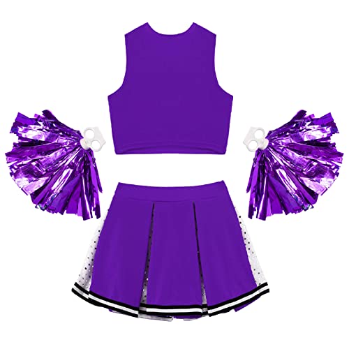 Disfraz Kids Cheerleading Halloween 14 Años Morado miniatura 4