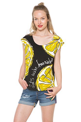 Desigual Noemí - Débardeur - Imprimé - sans Manche - Femme - Noir (Negro) - XX-Large (Taille Fabricant: XXL)