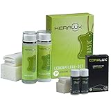 Inhalt: 200 ml KERALUX Sanftreiniger, 200 ml KERALUX Pflegelotion P 1 Reinigungsschwamm 1 Pflegetuch