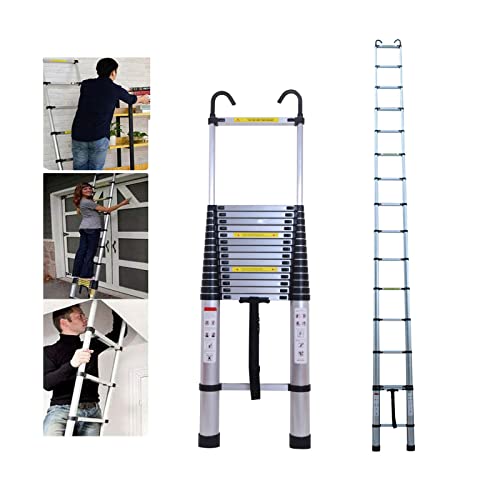 6,2m Teleskopleiter mit Abnehmbarem Haken Ausziehbare Leiter aus...