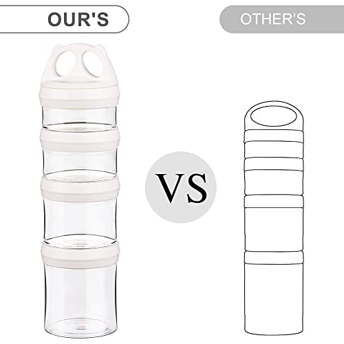 Image of BeneLabel Stackable Food Storage Containers with Twist Lock System - BPA-Free Tritan Containers for Travel, Formula, Protein Powder, Snacks - Leakproof & Dishwasher Safe - 31 oz (White)