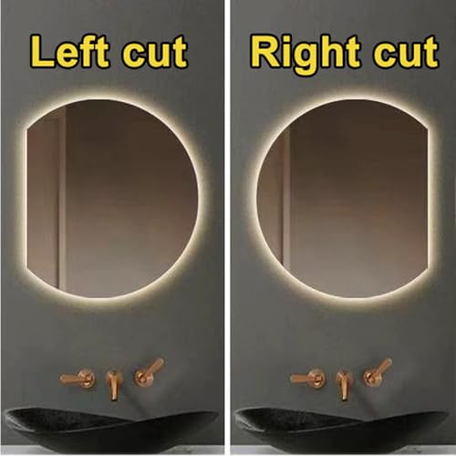 Miroir semi-circulaire LED en verre haut de gamme à intensité variable