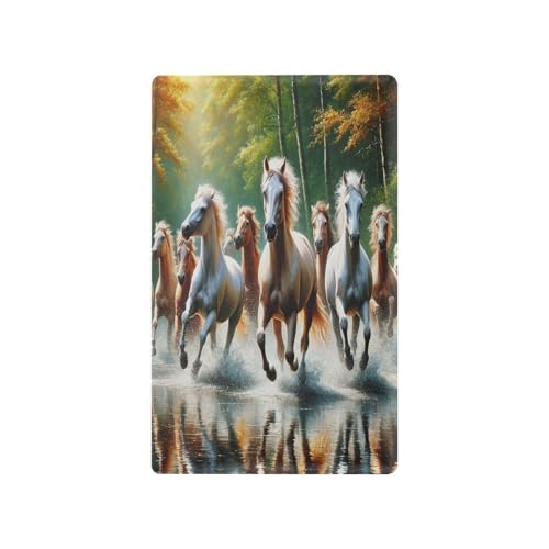 Horses Trees Water Light Switch Cover Decorative Receptacle Outlet Wall Plate Guard Plastic Wall Outlet Cover for Home Decor Room Bedroom Bathroom (Unused Outlet Cover)
