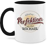 Tasse Tassen 325ml personalisiert mit Namen - 60. Geburtstag personalisiert - Tasse - 60 Jahre Perfektion - seit 1963 - Unisize - Schwarz - teetasse geschenk 60. zum nur noch eine pflanze - Q9061
