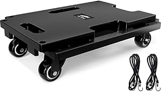 Ronlap Furniture Moving Dolly, Furniture Movers with Wheels, Portable Moving Rollers Leg Dollies for Heavy Furniture, 4 Wheels Small Flat Dolly with 2 Elastic Ropes, 200 KG Capacity, 1 Pack, Black