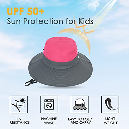 Zando Girls Sun Hat With Ponytail Hole Kids Sun Hat Kids Beach Bucket Hat Upf 50 Protection Wide Brim Outdoor Hiking Safari Hat Summer Fishing Cap Girls Hats For Kids Ages 4-8 Years Solid Purple M #TOP5