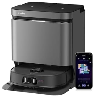 Eureka J15 Pro Ultra Aspirateur Robot,Robot Aspirateur Laveur 16200 Pa,Nettoyage des Bords,Brosse Anti Enchevêtrement,Lavage de Serpillière à l'eau Chaude 75℃,Base Autonettoyante