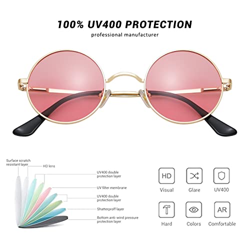 John Lennon Vintage Round Polarized Hippie Sunglasses Small Circle Sun Glasses (2pack)4