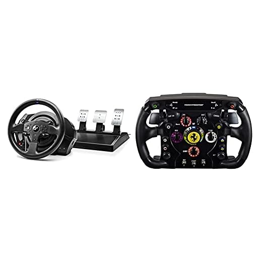ThrustMaster T300Rs GT,Volante Y 3 Pedales,Ps4 Y Pc,Realsimulator Force Feedback,Motor Brushless + Ferrari F1 Wheel Addon (Volante Addonps4 / Ps3 / Xbox One/Pc)
