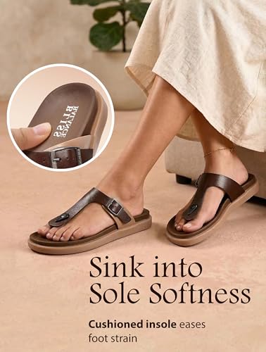 Image of Extra Super Soft Comfortable Cushion with Adjustable Strap Lightweight Sandal Waterproof Pain Relief Anti-Skid Sole Slipper OUTDoor INDoor Stylish Footwear for Women All-Day Comfort BB1105