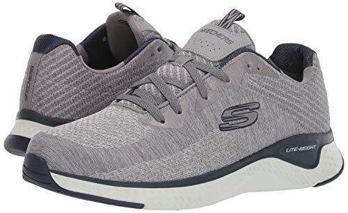 Skechers Solar Fuse - Kryzik, Tênis Esportivos, Masculino, Cinza Escuro/ Azul Escuro, 41