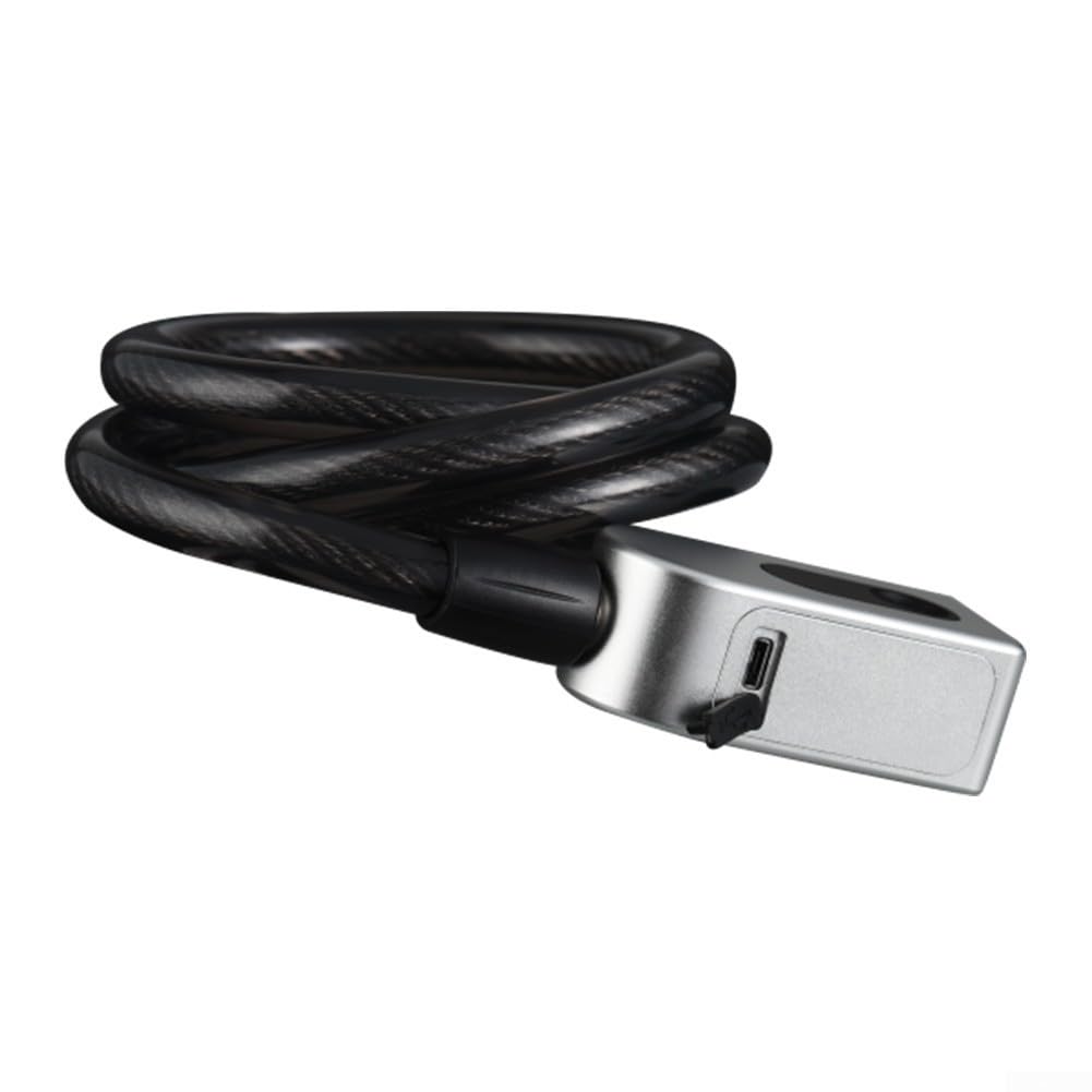 Bloqueo inteligente de huellas dactilares para bicicleta con control de aplicación, capacidad de 100 usuarios, bloqueo de cable de aleación de aluminio impermeable IP66 para bicicleta eléctrica