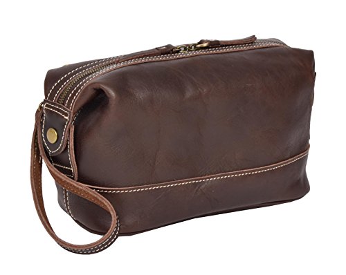 Sac de poignet d'une nuit en cuir pour ranger vos cosmétiques de voyage