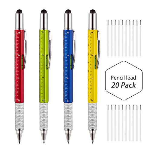 Eeoyu 6 in 1 Multitool Tech Tool Pen, 4 Pieces Screwdriver Pen Black