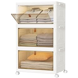 3 Pack Stackable Storage Bins with 3 Lids
