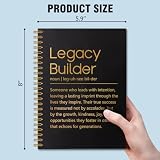 QYUVK Legacy Builder Definition 160 Pages Blank Spiral Notebook, Employee Recognition Journal, Motivational Gifts for Coworker Entrepreneur Leader Boss, New Job Gifts for Men Women Coworker