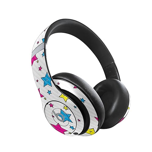 Image of MightySkins Carbon Fiber Skin Compatible with Beats Studio Pro - Smiley Stars | Protective, Durable Textured Carbon Fiber Finish | Easy to Apply