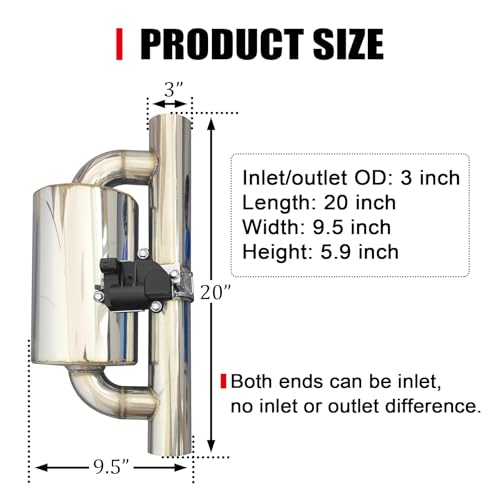 3 Inch Electric Valved Muffler Exhaust Cutout with Muffler Cat Back Exhaust System Kit (2-Pack) by peastorm - Image 6