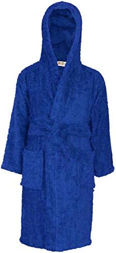 A2Z 4 Kids Unisex Terry Towel Beach Bathing Swimming Surfing Bathrobe 100% Cotton Robe Towelling Dressing Gown Soft Hooded Towelling Robe Girls Boys Age 2-13 Years