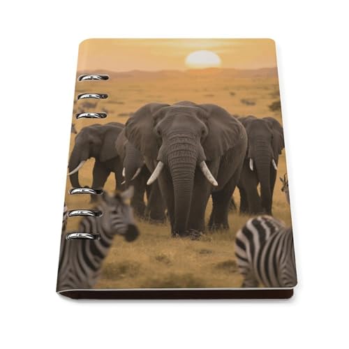 Carnet de notes A5 à anneaux en cuir PU avec 90 feuilles rechargeables pour le bureau