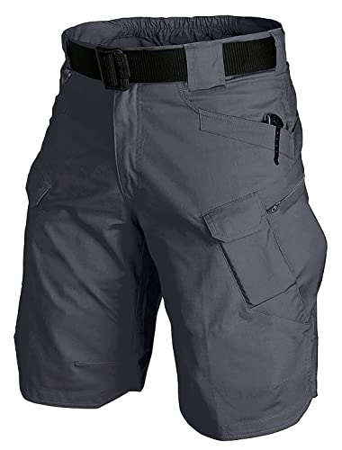 HENWENVONSON Tac Combat Training Shorts Lightweight Workout Hiking Camping Climbing Short Multi-Pockets Summer Cargo Outdoor, A01# Dark Grey