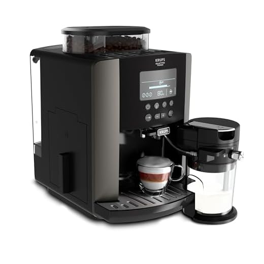 Krups Quattro Force Arabica Latte EA819E10 - Cafetera Superautomática 15 Bares, Pantalla LCD, Programas de Leche y Personalización Bebidas, Molinillo Metálico Profesional, Modo Limpieza, Jarra Leche