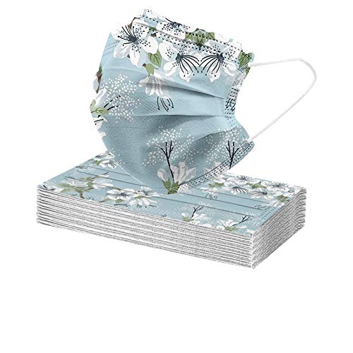 20PC Adulte 𝐌𝐚𝐬𝐪𝐮𝐞 Jetable Imprimé Motif Fleuri Printemps Et été, 3 Ply Non Tissé Protéger Bandana High Efficiency Filtration Face Scarfs, Confortable, Hommes Et Femmes #34 Cover