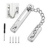 Türkette,Edelstahl Türkette,Abus Türkette,Türkette Haustür,(1 Diebstahlsicherungskette 4 Schrauben 1 Schraubendreher) 6 Stück insgesamt,Für Haus,Hotel,Innentüren Und Fenster (Silber)