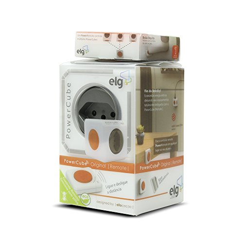 Multiplicador de Tomadas Powercube c/ Controle Remoto e 4 Tomadas, Bivolt, PWC-RM4CR, Laranja e Bran
