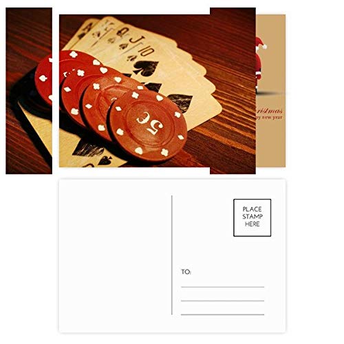 Cartes postales Red Chip jeux de hasard Père Noël pour éviter les vœux traditionnels ennuyeux
