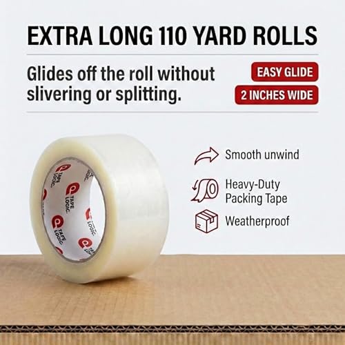 Image of Tape Logic 2 inch x 110 Yard Clear Packing Tape Pallet - 45 Cases (1620 Rolls) - 2.0 Mil Heavy Duty Shipping Tape - Bulk Strong Acrylic Adhesive Box Sealing Tape for Warehouse & Fulfillment Packaging