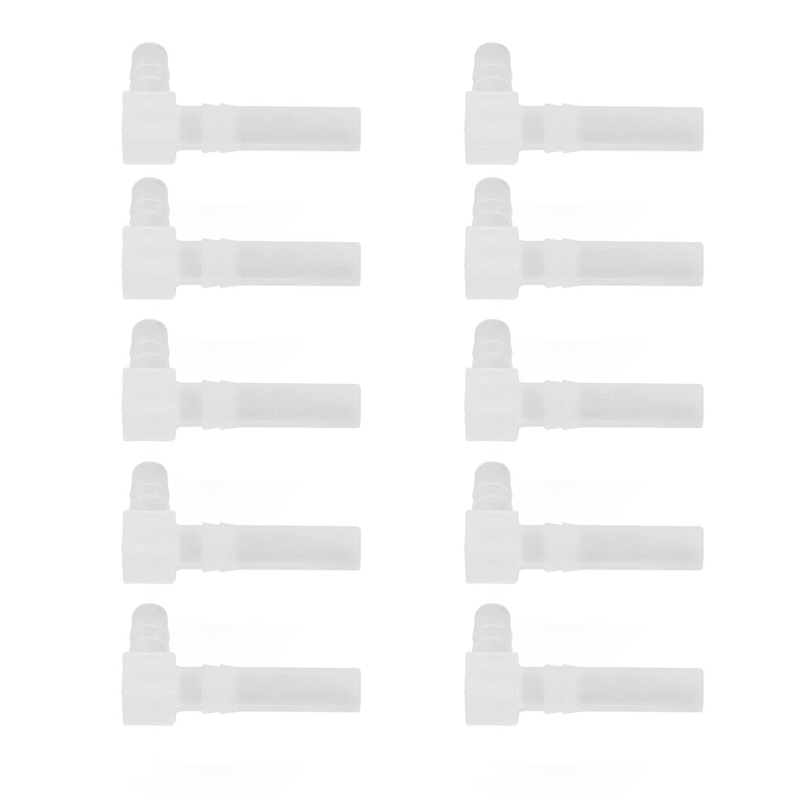 Respicefinem 10Pcs Elbow Barb Fitting 90 Degree PP Hose Connector Reducing 8x10mm Ideal for Pharmaceutical Food And Beverage Laboratory Aquarium Accessories