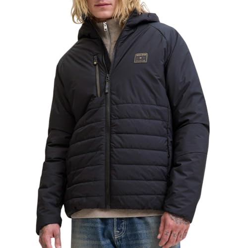 Jack & Jones Chaqueta híbrida Jjfinn para Hombre, Negra, L, Negro, L