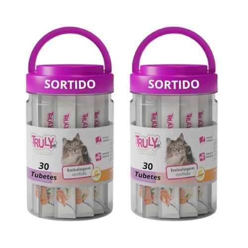 Kit 2 Potes Truly Sortido Petisco para Gato 5 Sabores