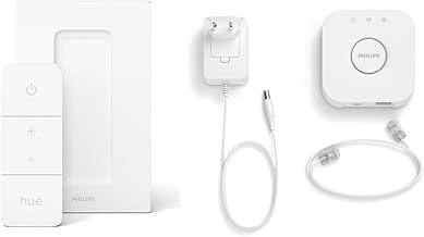 Philips Hue Bridge 2.0 Smart Home Zentrale, kompatibel mit Alexa, Google Assistant & HomeKit + Hue Dimmschalter V2 dimmbare Fernbedienung