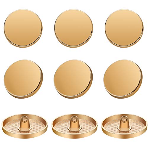 30 Pieces Metal Flat Button Alloy Shank Button Round Shaped Sewing Button Metal Button For Women Suit Woolen Coat Shirt Trousers Sewing Crafts (Gold, 15 Mm) #TOP2