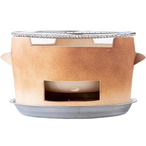 SAYEYBU Estufa De Cerámica para Barbacoa, Estufa De Carbón para Exteriores, Herramienta para Barbacoa De Camping, Estufa De Carbón De Barro para 2-5 Personas,A,M