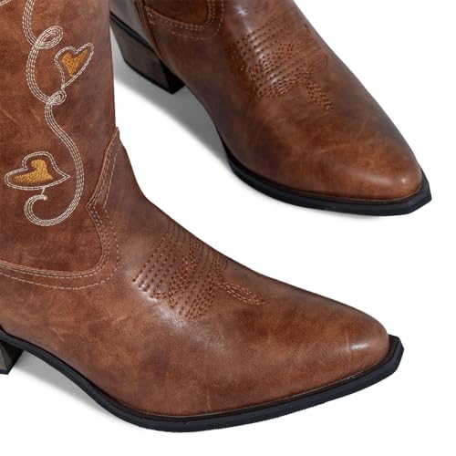 J's.o.l.e Women's Knee High Cowboy Boots Wide Calf Snip Toe Fashion Western Cowgirl Boots3