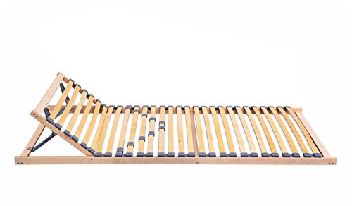 ECOFORM Lattenrost MIT INTEGRIERTER KOPFTEILVERSTELLUNG und HÄRTEGRADREGULIERUNG 80x200, 90x200, 100x200, Federholzrahmen Bettrahmen, Kopfteil verstellbar - vom Hersteller (90 x 200 cm)