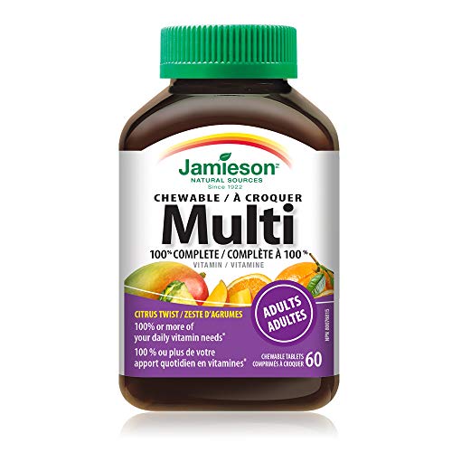 Jamieson 100% Complete Chewable Multivitamin For Adults Citrus Twist Multi, 60 Chewable Tablets #TOP2
