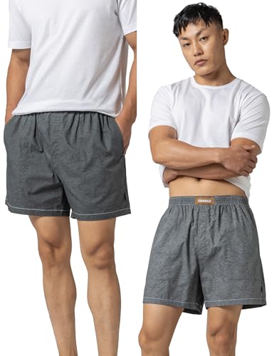 Image of DAMENSCH Regular Fit Solid 100% Soft & Durable Cotton Boxer Shorts Dual Pockets Anti-Bacterial Moisture Wicking Microfibre Waistband Ultra-Light Boxers for Men