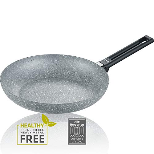 Pfanne 24cm Alu Induktion Special Edition-große Bratpfanne für alle Herdarten, antihaftbeschichtet für fettarmes Kochen, grau, 24 cm
