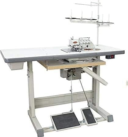 Yamata High Speed Industrial Serger Overlock Interlock Siruba submerged Type Table+Motor (Yamata FY757A - 2 Needle 5 Thread Safety Stitch)
