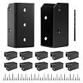 Rasugarlary 32 Pcs Deck Railing Brackets Connectors, 2x4 Brackets (Actual 1.5"x3.5") for Fence Railing Handrail Stair Wood Lumber Post with Screws, Black