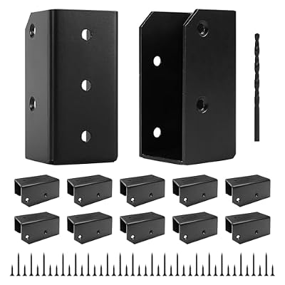 Rasugarlary 32 Pcs Deck Railing Brackets Connectors, 2x4 Brackets (Actual 1.5"x3.5") for Fence Railing Handrail Stair Wood Lumber Post with Screws, Black